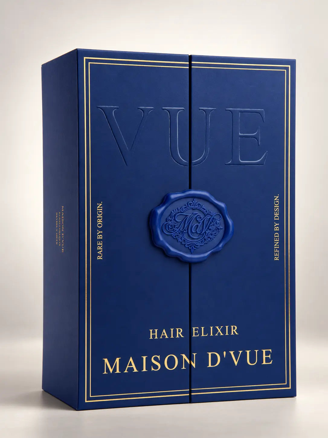 Maison D'Vue Signature presentation coffret with blue wax seal